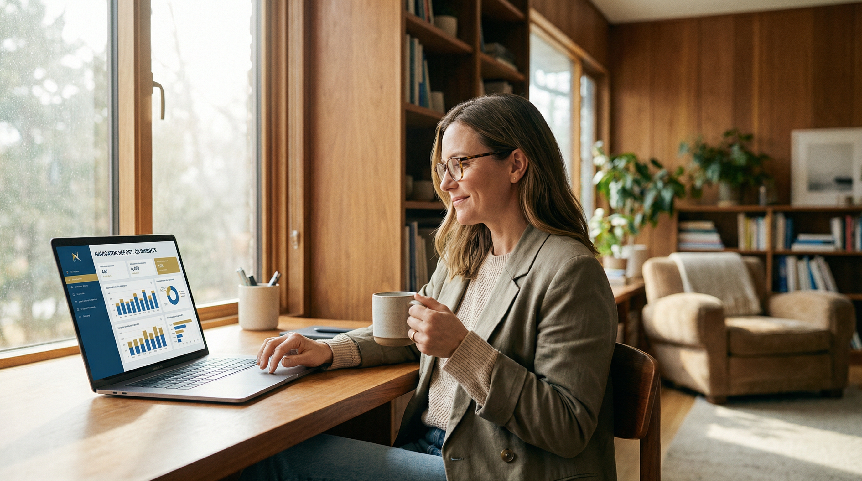 Executive reviewing Navigator weekly report