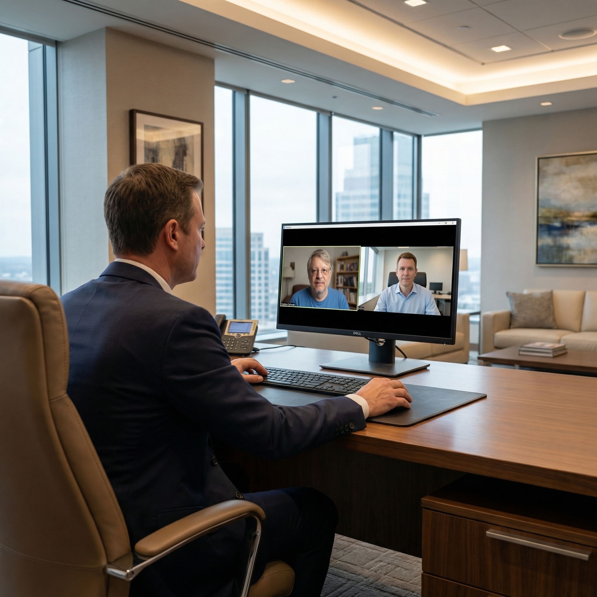 Zweite Szene mit praktischem Remote-Setup, bei dem die Zusammenarbeit der konkreten Entscheidung folgt