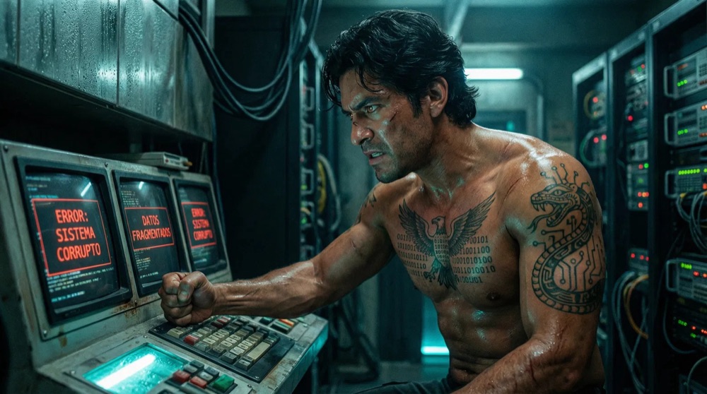 Mael works through the night in the server vaults, sweat pouring as he uncovers spreading corruption