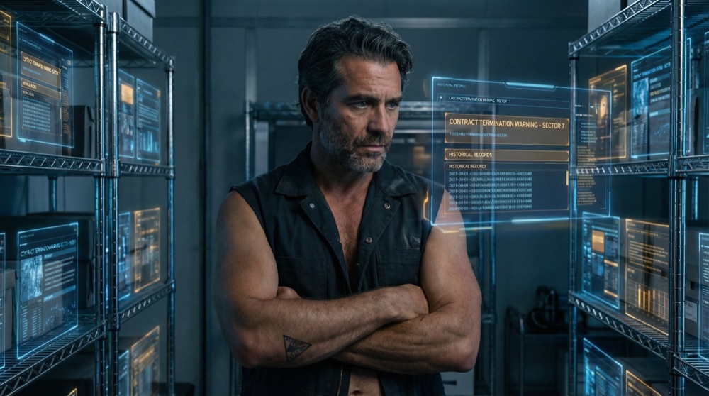 Lúcio lee la notificación del contrato en los archivos, ya planeando para el momento cuando las ceremonias fallen.