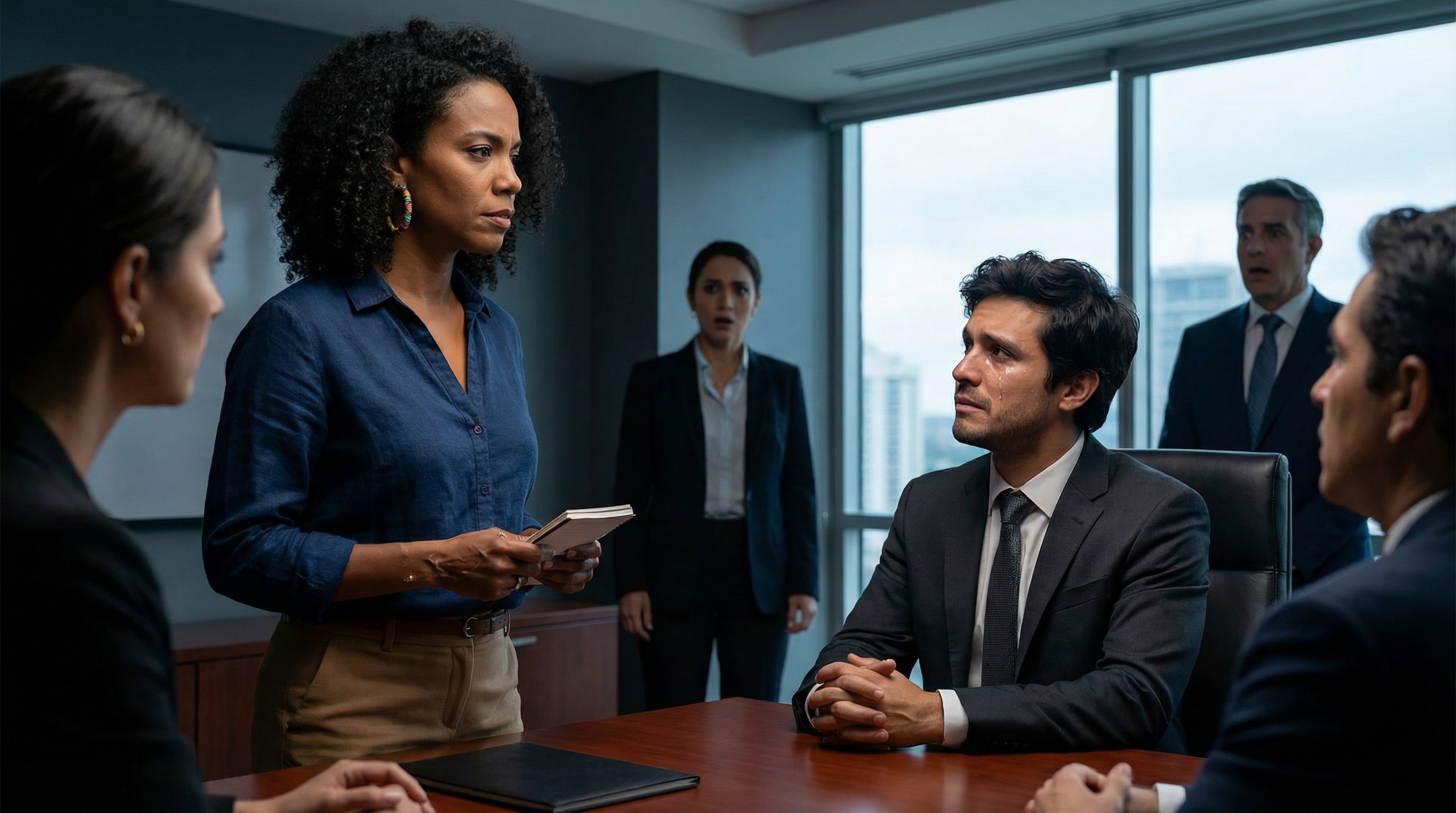 Isabella está de pie en el centro de la sala, todos los ojos en ella. La verdad que está a punto de decir herirá a la persona que más le importa. Pero es la verdad que necesita ser dicha.