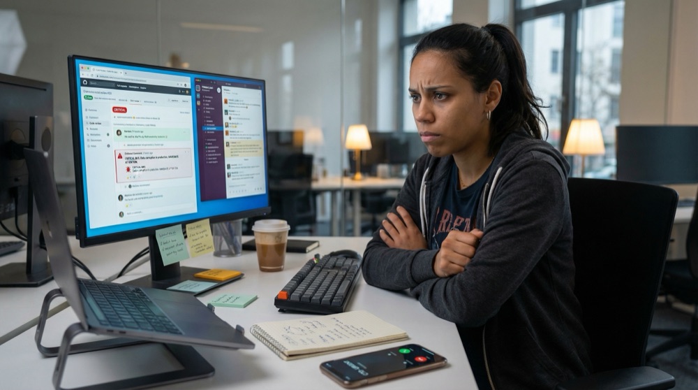 Mariana revisando código
