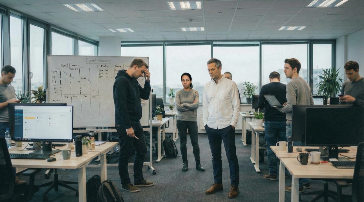 Reunión de stand-up del lunes por la mañana