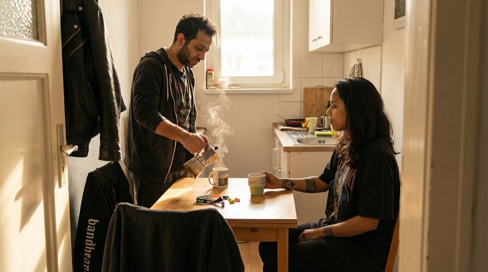 Café matutino en la cocina de Hassan