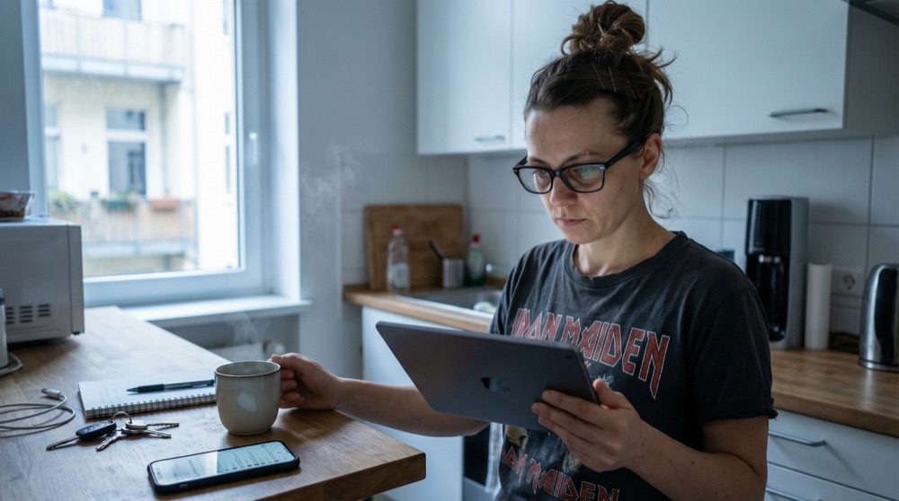 Katja leyendo la síntesis